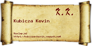 Kubicza Kevin névjegykártya