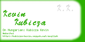 kevin kubicza business card